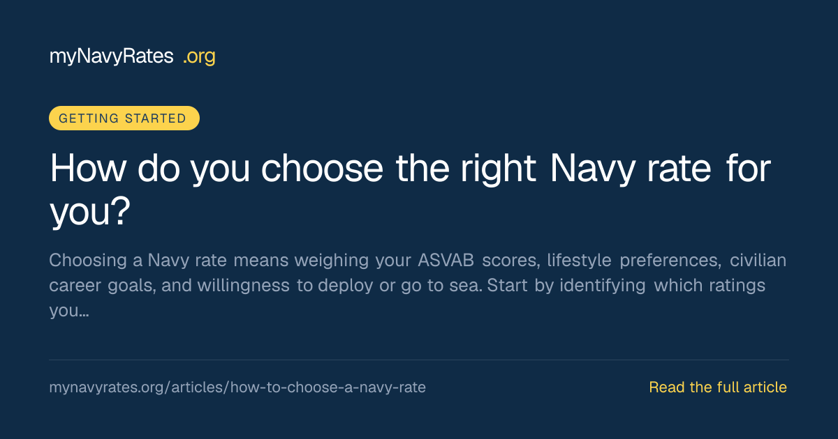 How to Choose a Navy Rate: The Complete Guide | myNavyRates.org