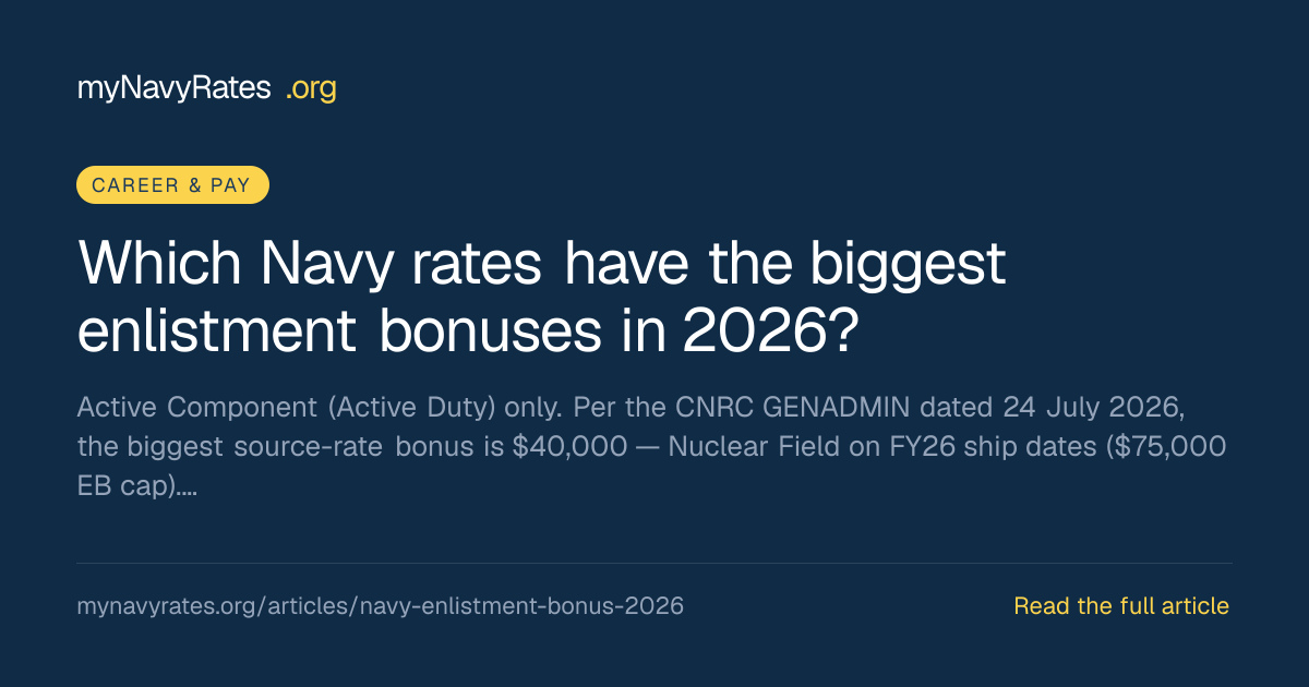 Navy Enlistment Bonuses 2026: Biggest Cash Rates (Active Duty ...